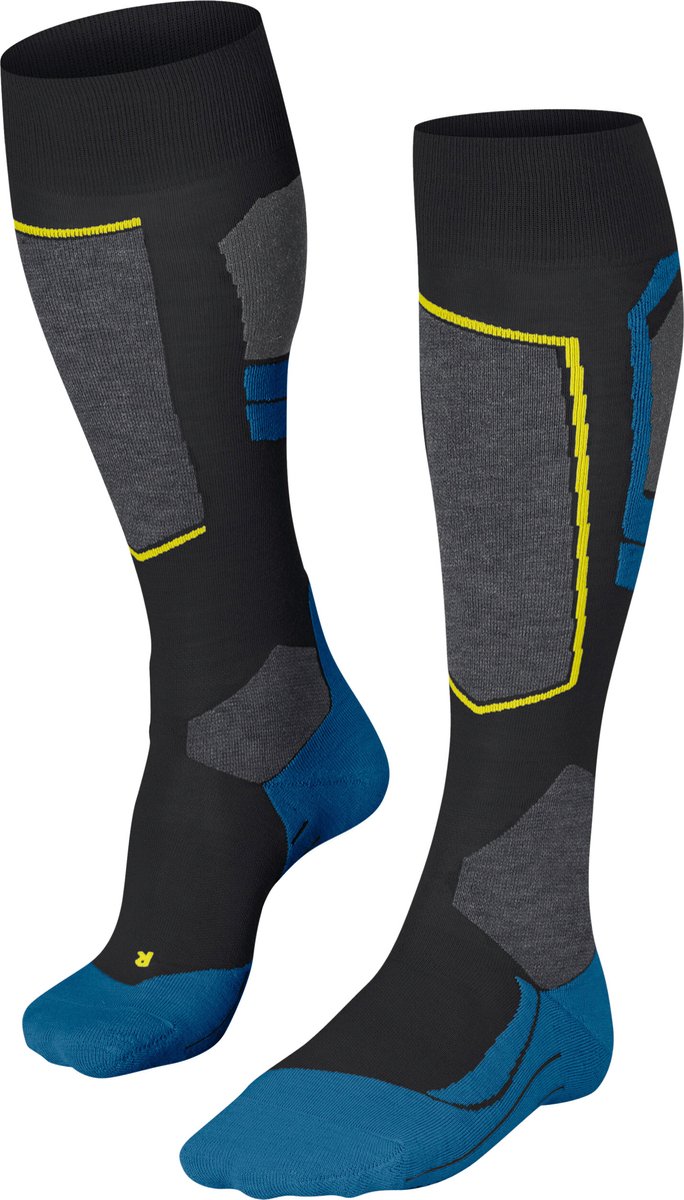 FALKE SK4 warm dun wol functioneel materiaal skisokken heren Zwart