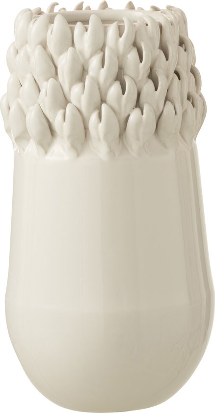 J-Line Vase Ibiza Ceramique Blanc Small