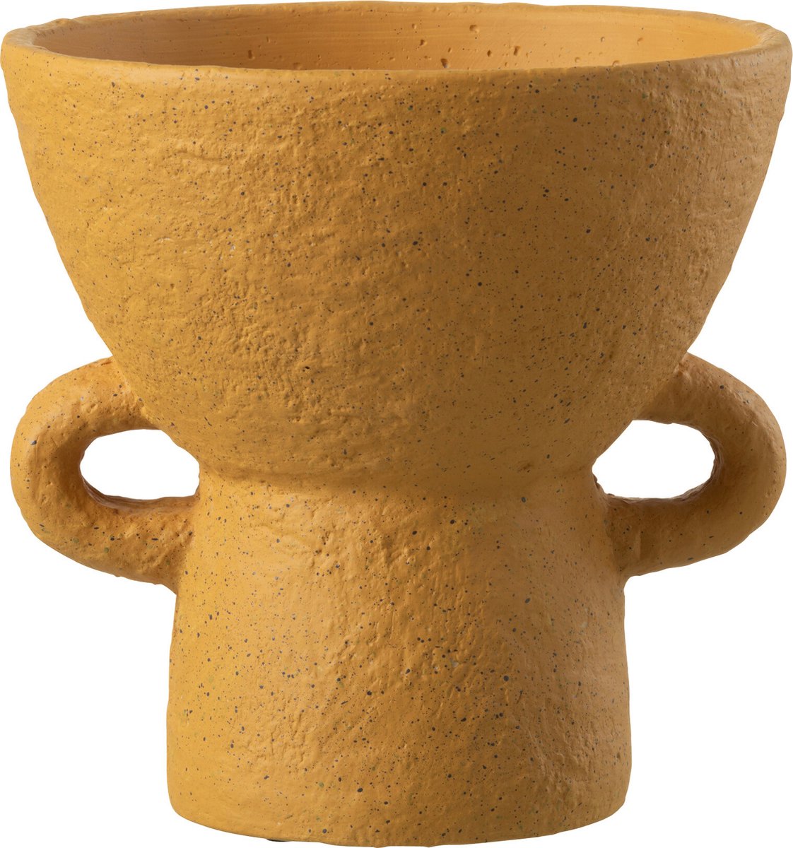 J-Line vaas Zenia - keramiek - oker - large - Ø 25 cm Geel