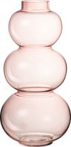 J-Line vaas Bol - glas - roze - large - 36.00 cm hoog