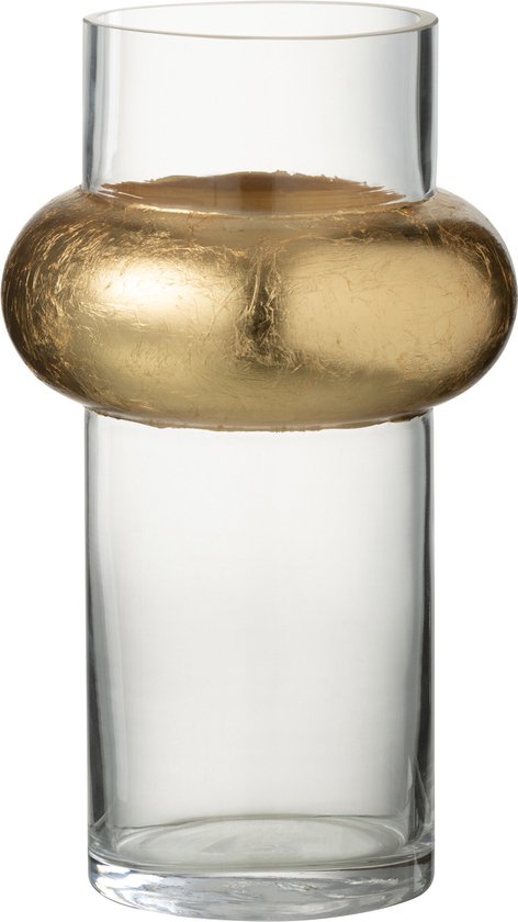J-Line vaas Cylinder Ring Hoog - glas - transparant - small