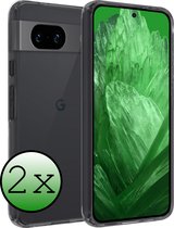 Hoes Geschikt voor Google Pixel 8a Hoesje Siliconen Back Cover Case - Hoesje Geschikt voor Google Pixel 8a Hoes Cover Hoesje - Transparant - 2 Stuks