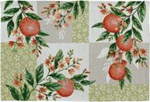 TWEE placemats - oranje fruit - gobelin - 32 x 48 cm