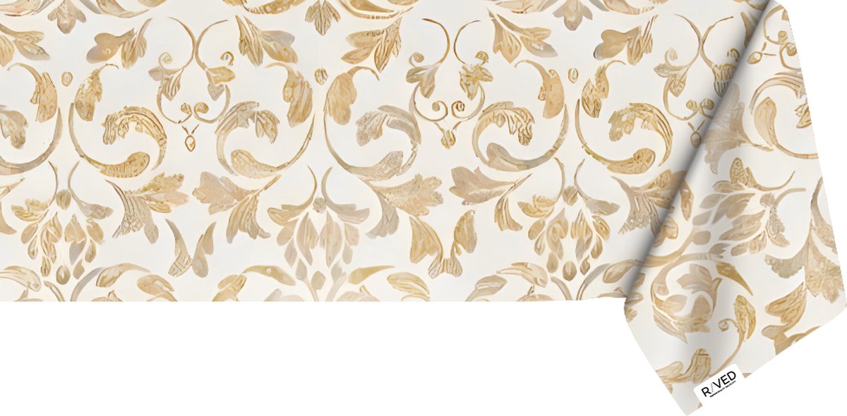 Raved Tafelzeil – 140 cm x 290 cm – Barok Goud – PVC – Afwasbaar
