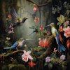 Glasschilderij 80x80x0.4 Hummingbirds
