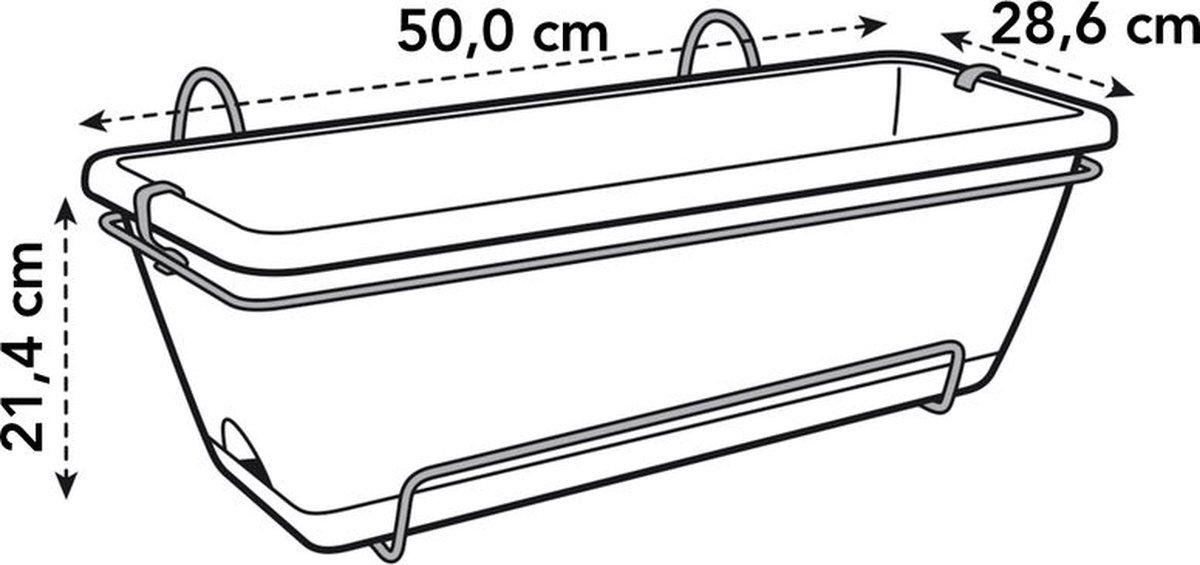 Elho Barcelona Allin1 50 - Balcony Planter with Hanging Bracket