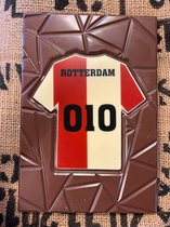 Chocolade tablet Feyenoord shirt | A4 formaat | 1 KG chocolade kado | Voetbal tenue cadeau | Smaak Melk