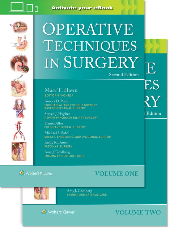 Boekomslag van 'Operative Techniques in Surgery', Second Edition, Volume One en Volume Two.
