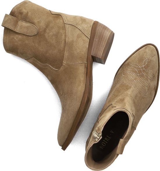 Notre-V 08-180 Enkellaarsjes - Enkelboots met rits - Dames - Camel - Maat 41