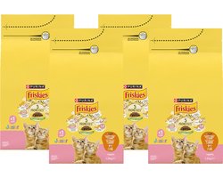 Friskies droogvoer voor katten - kip, kalkoen & groenten - met melk - voor junior katten - 1500g x 4
