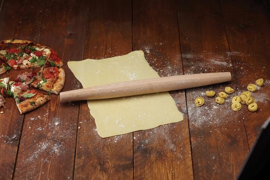 Deegroller 50 cm Hout - Bruin met Gratis Receptenboek pasta roller — afbeelding 3