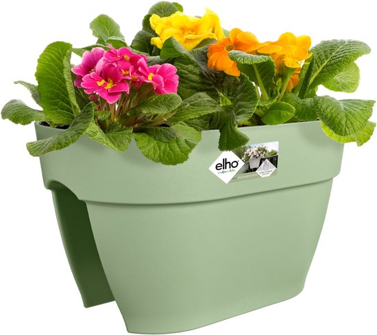 Elho Vibia Campana Flower Twin 21 - Fioriera per Balcone esterno - 20.5 x H 26.5 cm - Bianco/Silky White