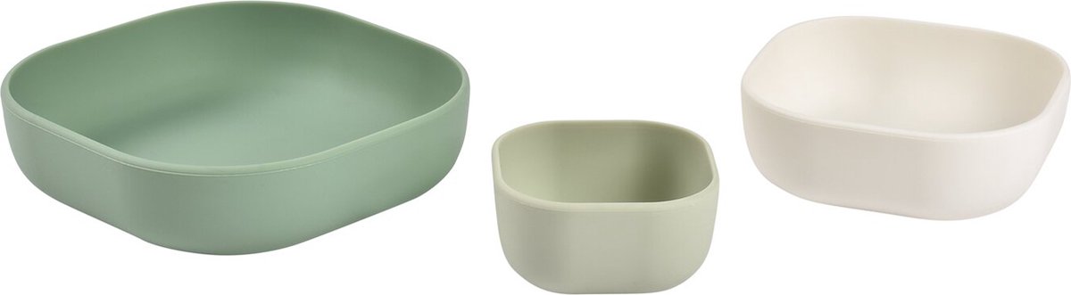 Béaba Kommen Set Siliconen Sage Green/Cotton/Misty Green