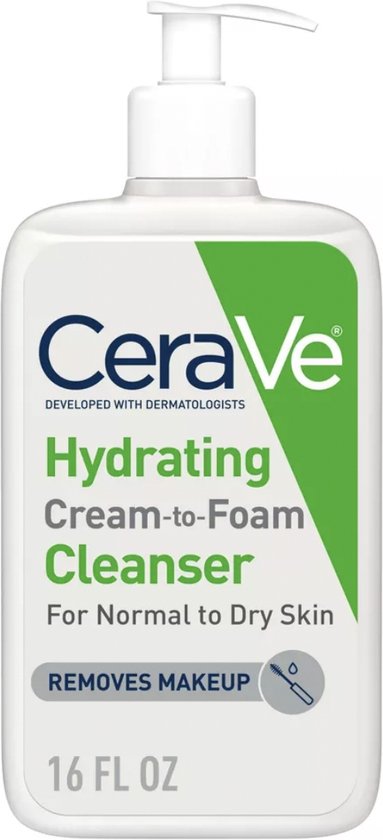 Cerave Hydrating Cream-to-foam Cleanser For Normal To Dry Skin
