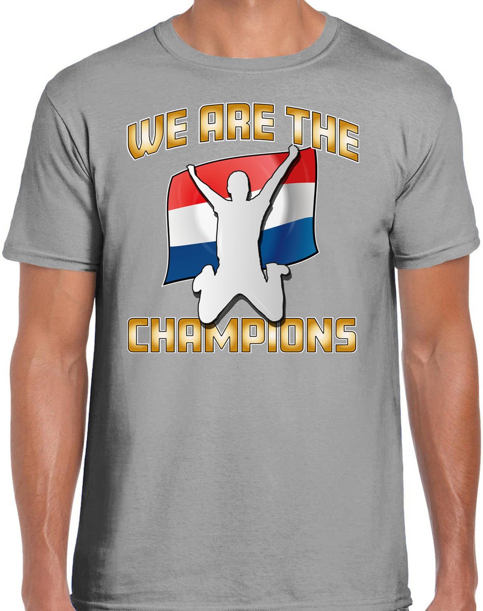 Bellatio Decorations Verkleed shirt voor heren - Nederland - grijs - voetbal supporter - themafeest XXL