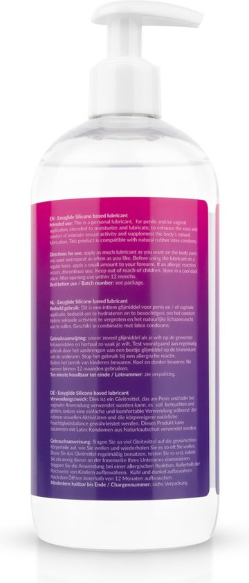 Lubrifiant Intime Easyglide à Base D'eau - Bouteille De 500 Ml, Neutre, Sans Parfum - Neuf