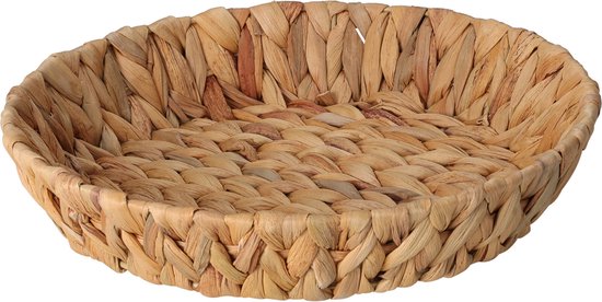 H&S Collection Broodmand - gevlochten riet - naturel - 30 x 30 x 6 cm