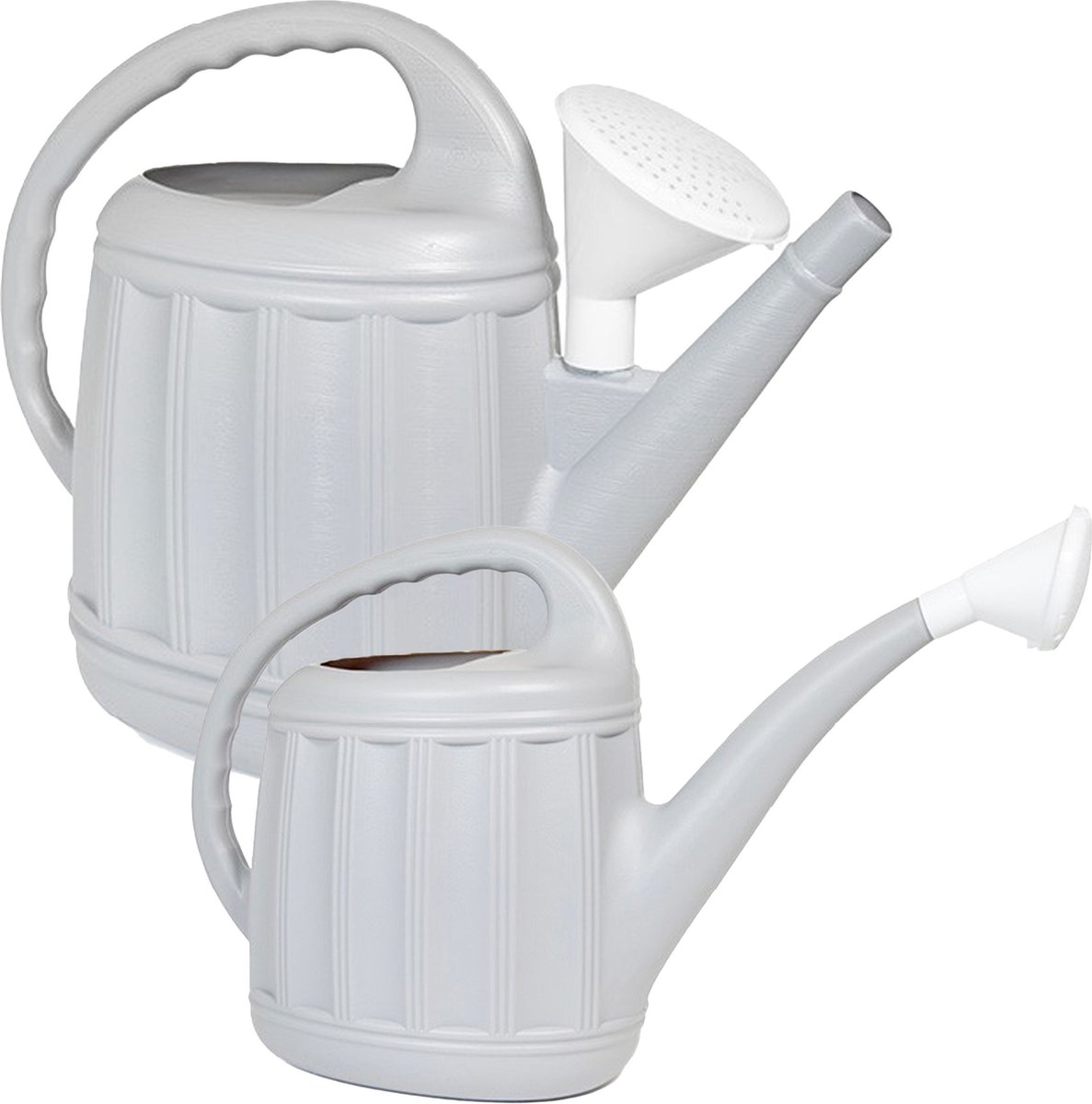 Hega hogar Planten Gieters Eureka 2x kunststof zilvergrijs buiten broeskop 12 en 7 liter