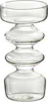 J-Line vaas Luna - glas - transparant - small - 14 cm hoog
