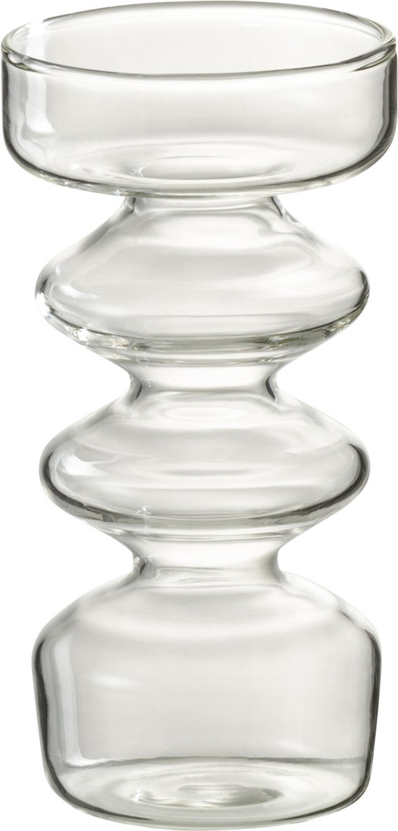 J-Line vaas Luna - glas - transparant - small - 14 cm hoog