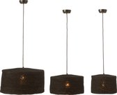 J-Line Hangende lamp Moonj - gras - zwart - 3 stuks