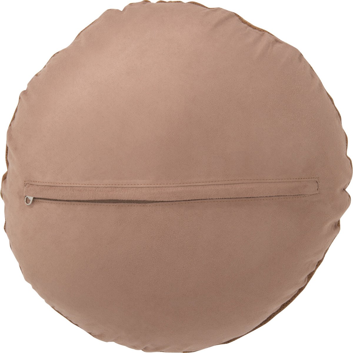 J-Line kussen Rond - leder - camel Bruin