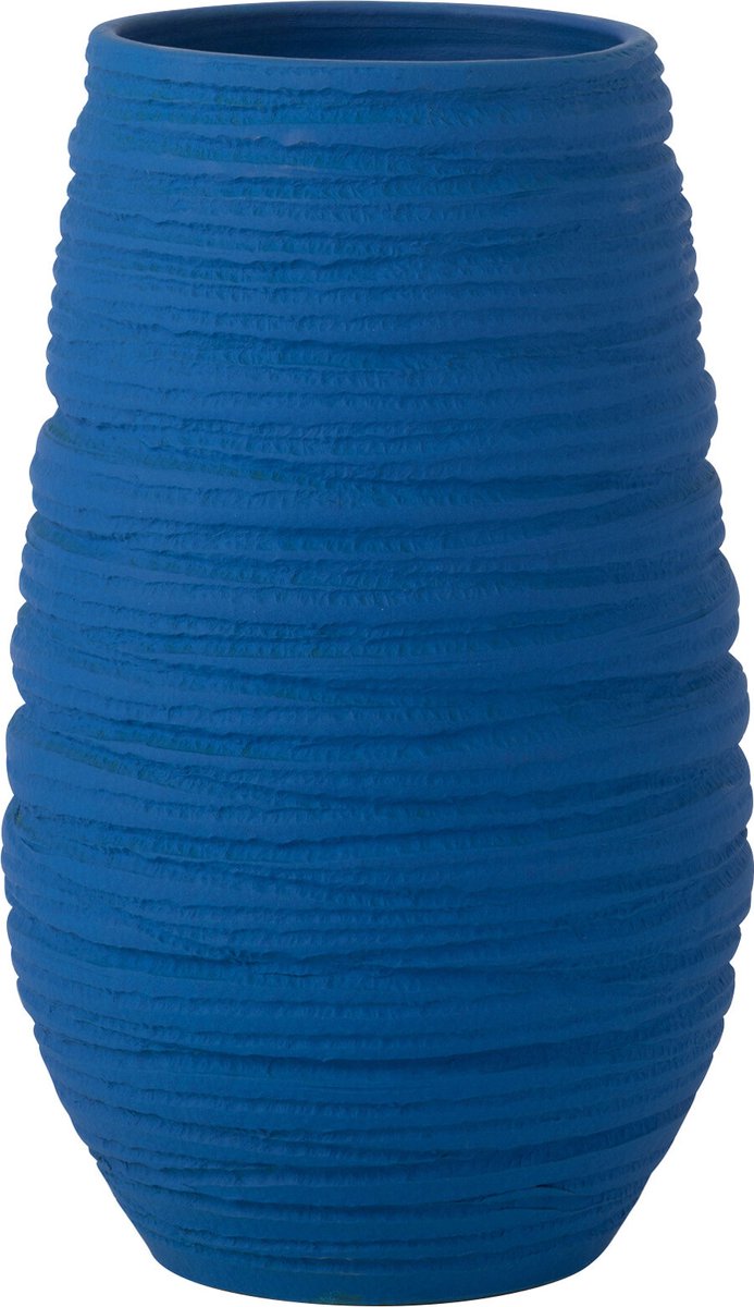 J-Line vaas Fiesta - keramiek - blauw - large - Ø 19 cm