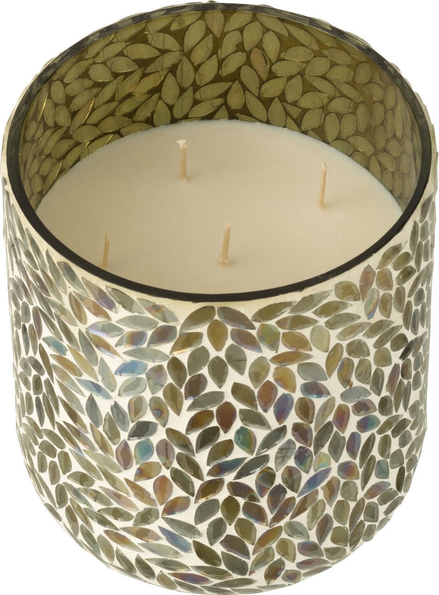 J-Line geurkaars Tea & Herbs - glas - groen - large - 120U