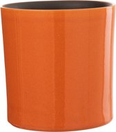 J-Line bloempot Flek - keramiek - oranje - medium - Ø 21 cm