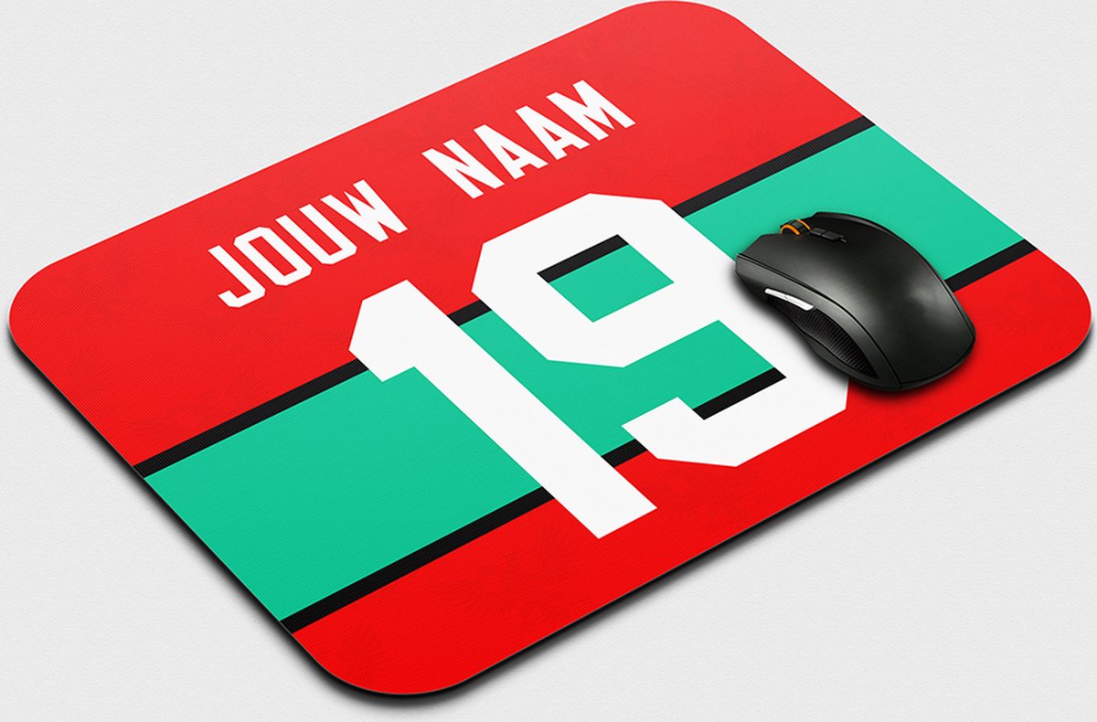 Muismat Nijmegen - Gepersonaliseerd Met Eigen Naam - Anti Slip - Voetbal Muismatten - Voetbal Cadeau - 22,5 cm x 19 cm