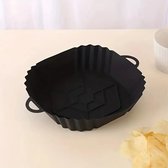 Siliconen airfryer bakje - Herbruikbaar - vierkante hittebestendige siliconen airfryermand - Heteluchtfriteuse - zwart - 15 CM