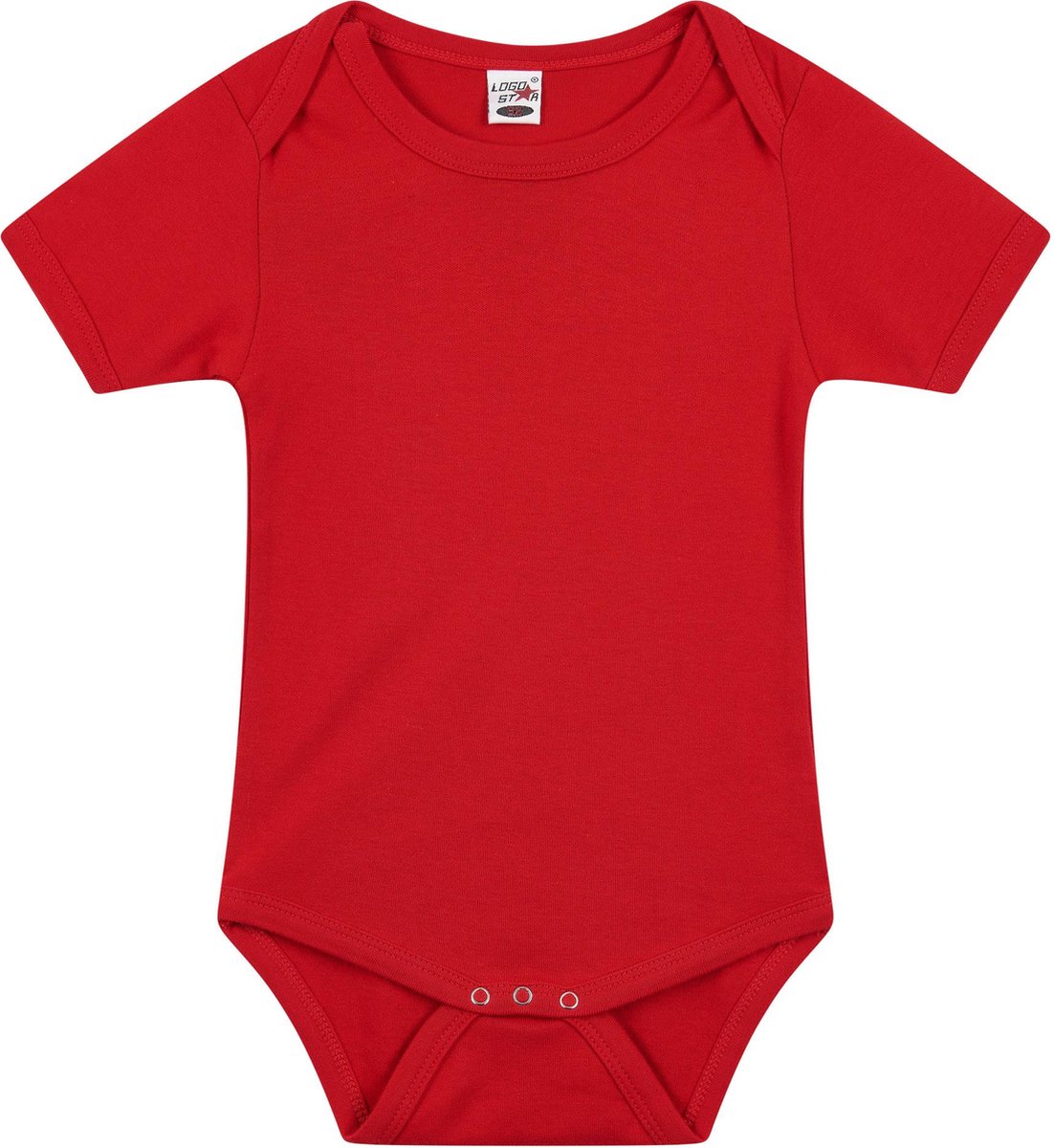 Basic rompertje voor babys - rood - katoen - 240 grams - baby kleding - kraamcadeau - korte mouwen 92