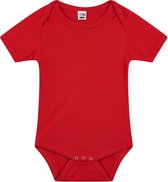 Basic rompertje rood voor babys - katoen - 240 grams - basic rode baby rompers / kleding 92