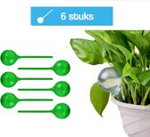 DIVERZA Waterdruppelaar voor planten 6 stuks – Groen – Kamerplanten – Buitenplanten - Waterbol – Automatisch Watergeefsysteem – Druppelsysteem – 250 ML