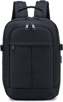 Reisrugzak met USB-oplaadpoort (Zwart) rugzak voor Laptop 15.6 inch handbagage rugzak, vliegtuig, reistas - 40x20x25