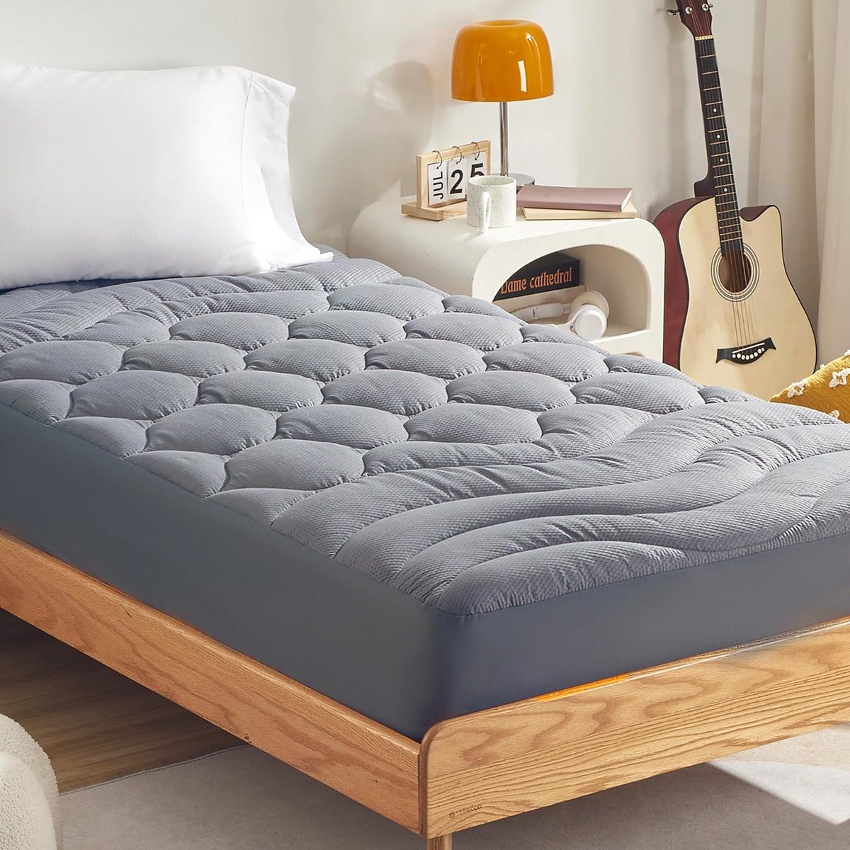 Protège-matelas Imperméable SONIVE | 90x200 Cm | Toucher Velours, Respirable Et Lavable | Certifié Oeko-Tex | Gris
