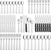 Master Knives Ménagère 8 Personnes (48 pièces) - Cuillères, Couteaux, Fourchettes & Couteaux à steak - Passe au lave-vaisselle - Ménagère Argent /inox 8 personnes