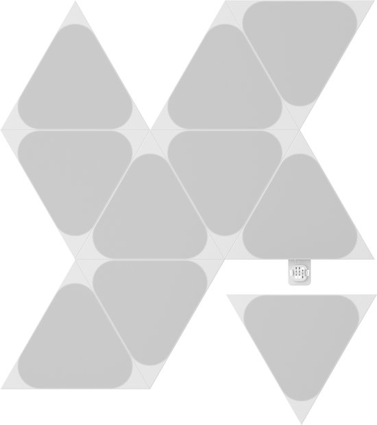 Nanoleaf Shapes Mini Triangles Uitbreidingspakket - 10 Extra Panelen - Slimme Verlichting - Siri, Google, Alexa Compatibel