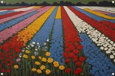 Bloemen tuinposter - Natuur poster - Tuinposter Velden - Buiten - Tuinschilderijen - Tuinschilderij tuinposter 60x40 cm