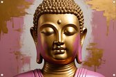 Boeddha tuinposter - Religie poster - Tuinposters Goud - Tuinposters - Tuindoek - Tuindecoratie wanddecoratie tuinposter 75x50 cm