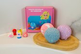 Kado kind - 4 Grote Schelpen Bruisballen met speelgoed in de Bruisbal - Vegan & biologisch - Het leukste cadeau om te geven