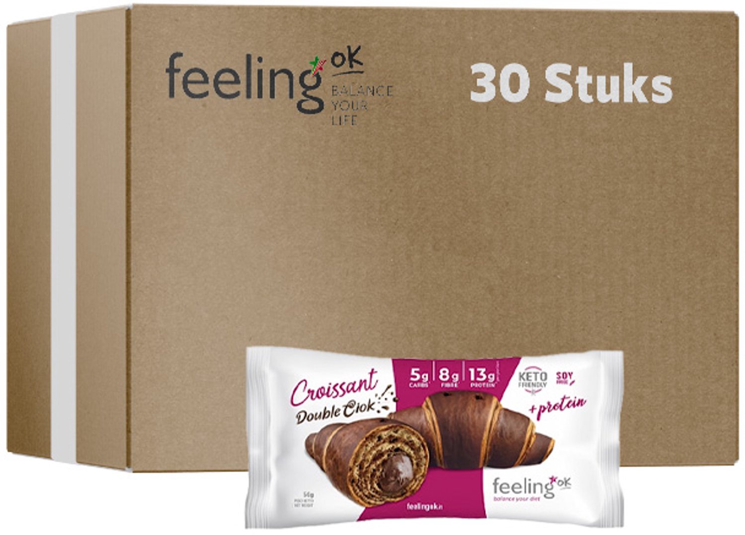 Feeling OK | Croissant | Double Ciock | 30 stuks | 30 x 50g