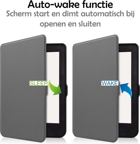 Hoesje Geschikt voor Kobo Nia Hoes Bescherm Hoesje Case Sleep Cover Met Screenprotector - Hoes Geschikt voor Kobo Nia Hoesje - Grijs van Hoesje  — afbeelding 5