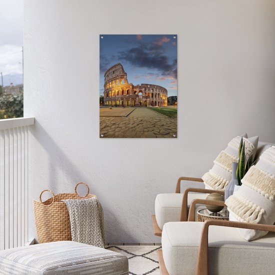 Tableau de jardin Italie - Rome - Théâtre - 60x80 cm - Affiche de jardin - Toile de jardin - Affiche d'extérieur