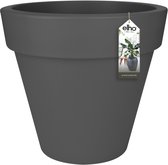 Elho Pure Round 60 - Pot De Fleurs pour Intérieur Et Extérieur - Ø 59.0 x H 53.6 - Anthracite