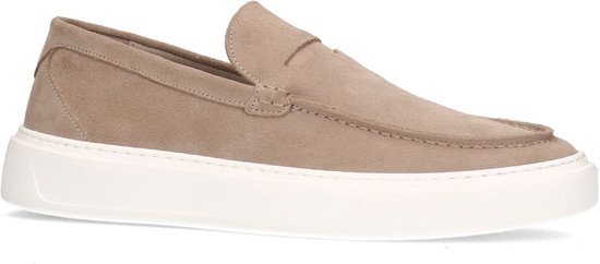 Manfield - Homme - Mocassins en daim beige à semelle sportive - Taille 45