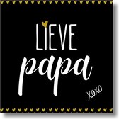 Vaderdag Cadeaustickers - Lieve papa - Zwart - Goud - Wit - Vierkant - 20 stuks - Stickervel - Cadeauversiering