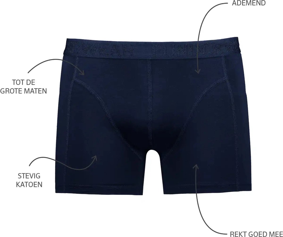 Fun2wear Funderwear 2-pak heren boxershorts - Grote maten - Katoenen mannen ondergoed big size - Zwart / 4XL