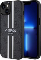 Guess 4G Printed Stripe Back Case (MagSafe Compatible) - Geschikt voor Apple iPhone 14 (6.1") - Zwart