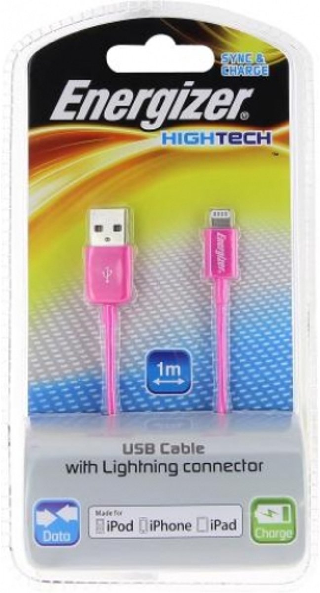 Energizer HighTech Lightning Kabel LCAEHUSYIPPK2 Roze (100cm)